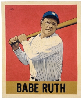 "A Baseball Card That Never Was: Babe Ruth (1948 Leaf)" Canvas Artwork 30 x 24.5 by Arthur Miller